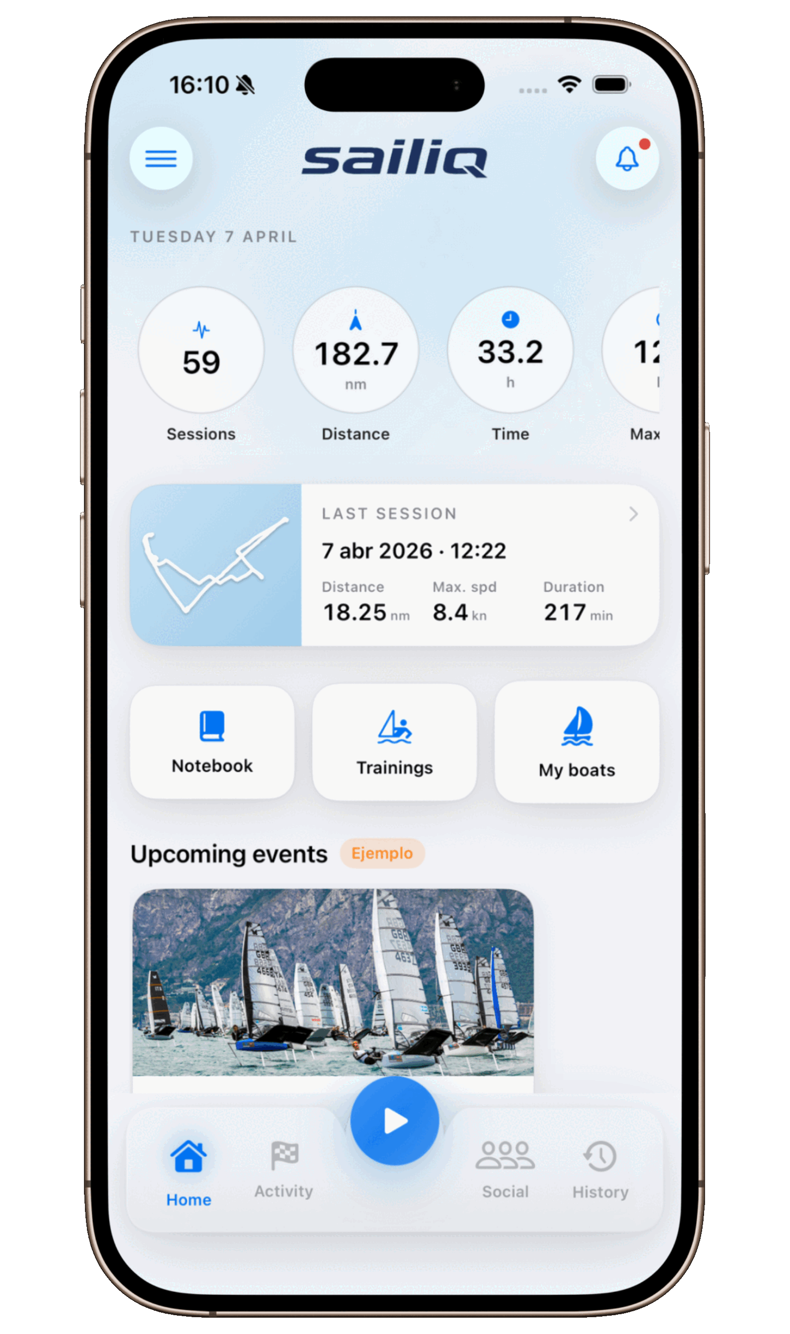 SailIQ home on iPhone